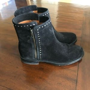Frye Ankle Zip Black Suede Booties - Size 10